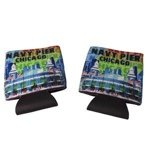 TWO Navy Pier, Chicago Coozies Drink Pop Soda Beer Holder - LIKE NEW